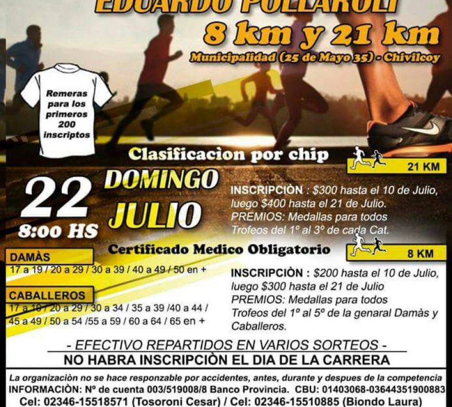 Atletismo. Los Abelitos estarán presentes el domingo en los 8 y 21 km de Chivilcoy