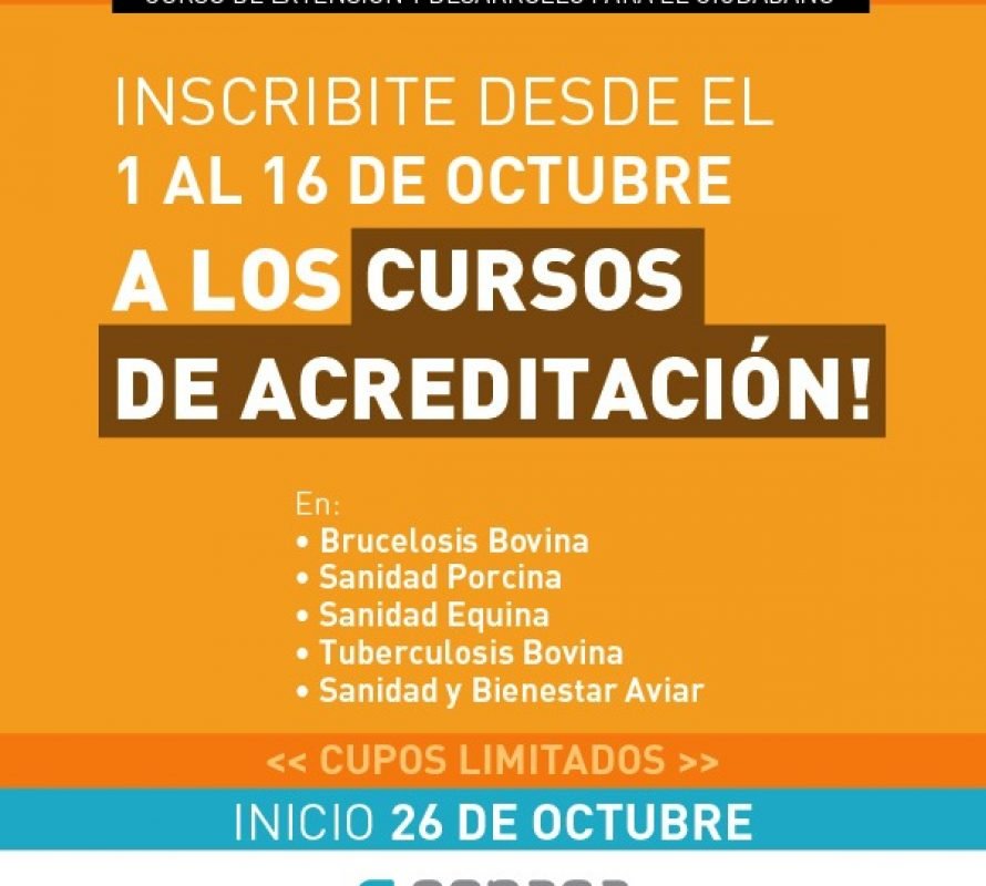 A partir del 1 de octubre podés inscribirte a los cursos virtuales de acreditación para veterinarios/as privados/as en: